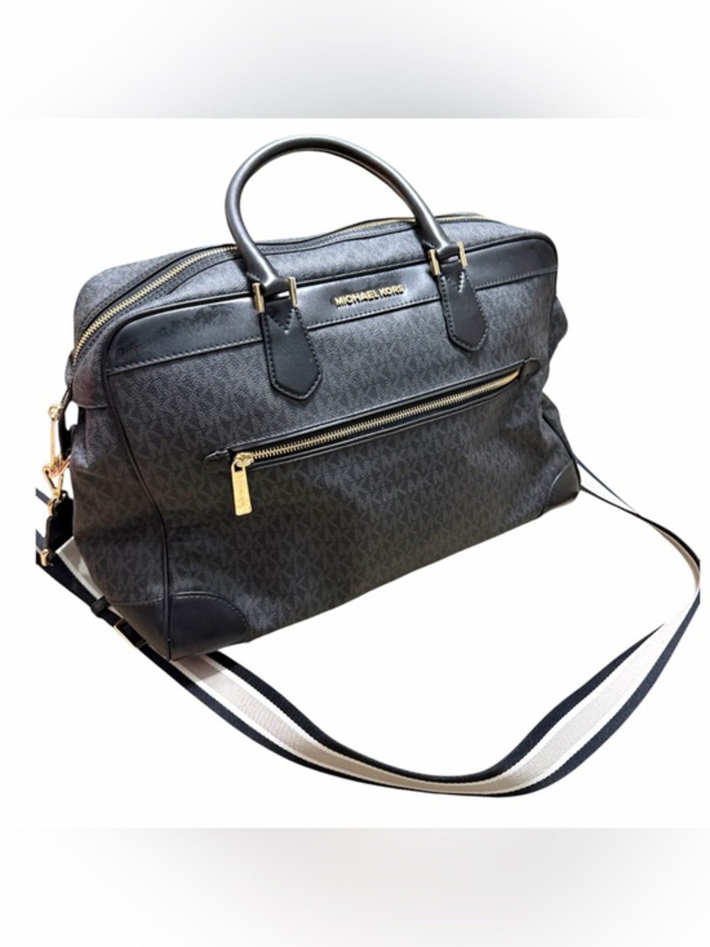 Michael Kors Black Monogram weekender duffle bag